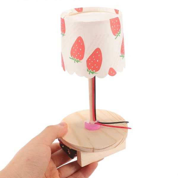Skrivbordslampa i trä Modellmontering Leksak för barn Kreativ 3-pack [D]