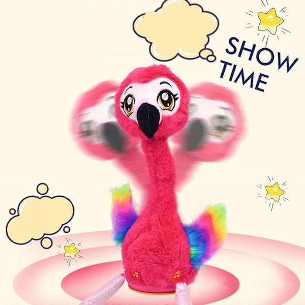 Plush Flamingo Interaktivt Legetøj Talende Flamingo Til Dukke Gentager Hvad Du Siger English