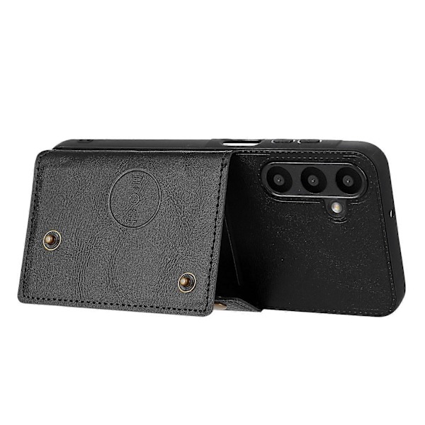 Samsung Galaxy A16 5G/A16 4G -kotelo, korttipaikat, jalusta, nahka+TPU-puhelinkotelo [D] Multicolor Style B