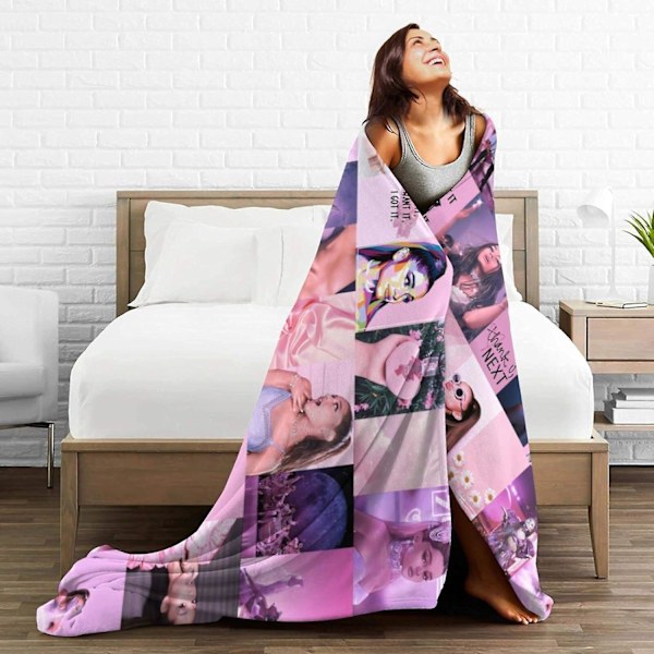 WO302 Pledd Koselig Lett Varmt Ultramykt Mikrofleecepledd Ariana Cat Girl Grande Sofapledd for Sofa Seng Camping Reise Piknik Utendørs