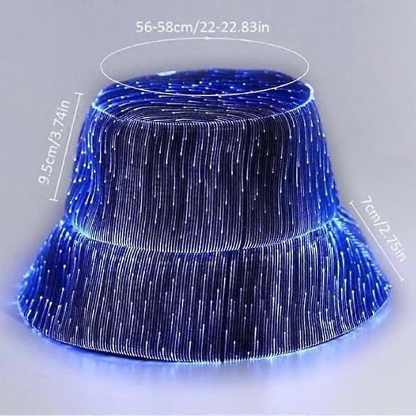 Cool Glow Fiskerhat Modefornemmelse af Optisk Fiber Flash Hat Udendørs (D) WHITE