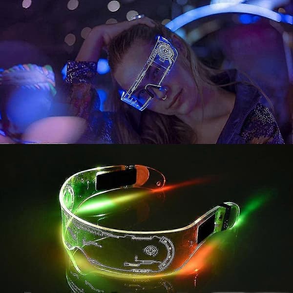 Led-valolasit aikuisille, led-visiirilasit 7 värissä, värilliset valolasit[D]