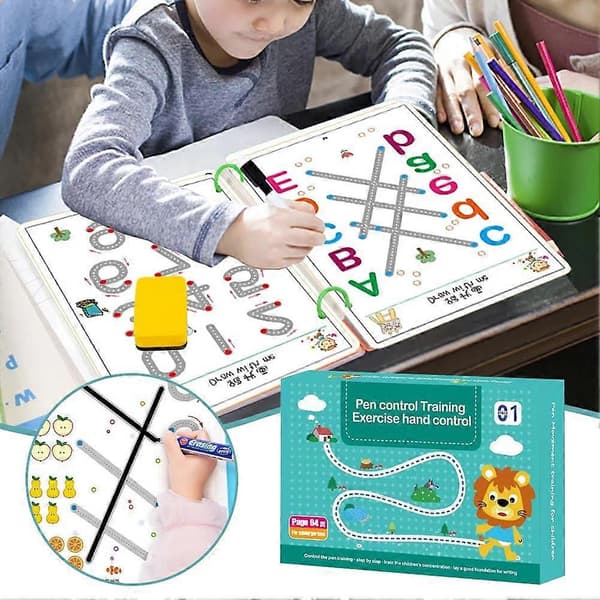 Scribble Smart Genanvendelig Arbejdsbog 4 Niveauer Pen Kontrol Træning Kognitiv Udvikling Pædagogisk Legetøj til Børn[D] Mind development L