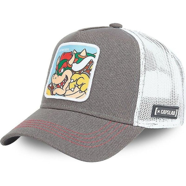 Mario Hat Mænd Unisex Sports Baseball Mesh Hat Trucker Cap Mario Hat Løbeåndbar Cap Sommer Cap [kk] BOWSER