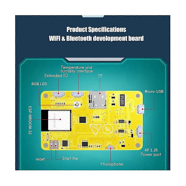 ESP32 Utvecklingskort WiFi Bluetooth 2,8 Tum 240X320 Smart Display TFT-modul Pekskärm As shown