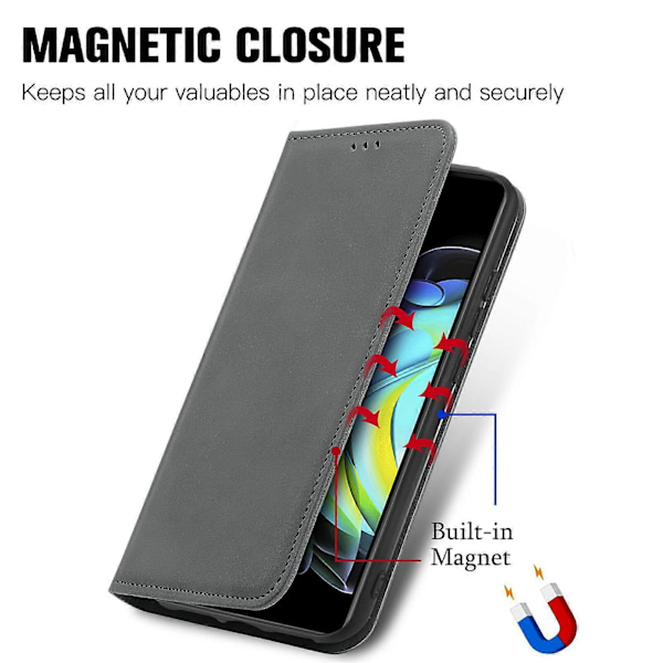 Fodral för Motorola MOTO Edge 20 Magnetisk Stängning Läder Plånboksfodral Housse Etui Stötsäker - Grön