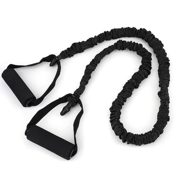 Slitsad Dragrep Yoga Resistance Band 30lb Svart TPE Elastisk[D]