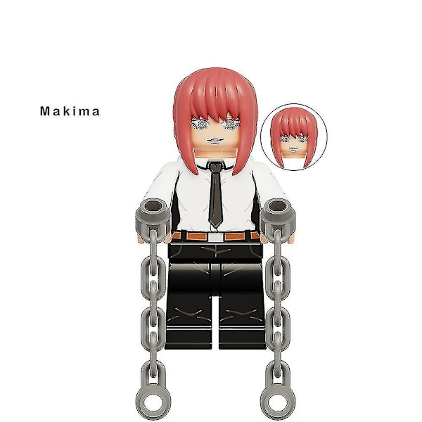 10 st/set Motorsågsmannen Byggklossar Minifigurer Denji Makima Power Montering Actionfigurer Leksaker Barn Fans Samlarobjekt Modell Present