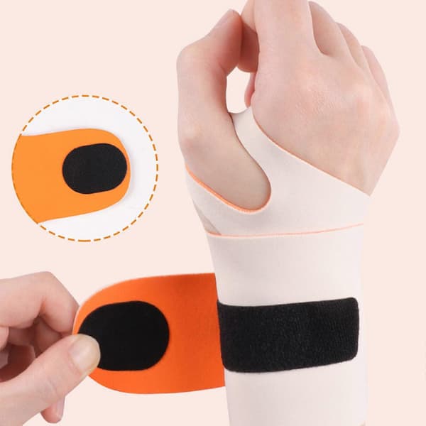 2-pack Handledsstöd och tumstöd Justerbart kompressionshandledsbandage Elastiskt andningsbart handledsstöd för gymträning[D] Rice orange massage