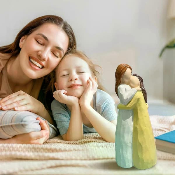 Mor och Dotter Figurer, Uttrycker Kärleksrelationer Mellan Dotter, Skulpterad Handmålad Figur Gåva[D]