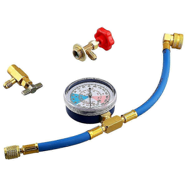 R134A Set Freon Fyllningsutrustning Adapter Luftkonditioneringsmanometer[D]