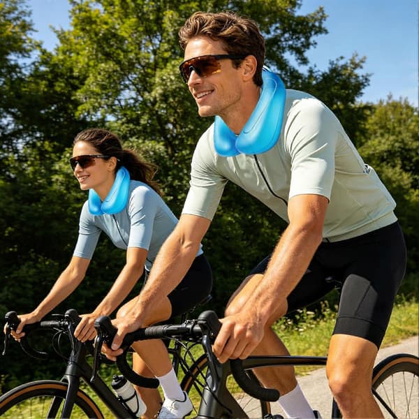 Genanvendelig bærbar halskølende isindpakningsrør sommer kold kompress til udendørs brug (D) Blue