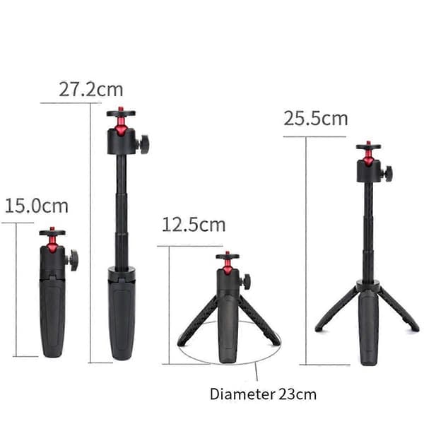 Universal Selfie Stick Hållare Mini Selfie Stick Stativ Skrivbordsförlängare Multifunktionella Stativ[D] Black
