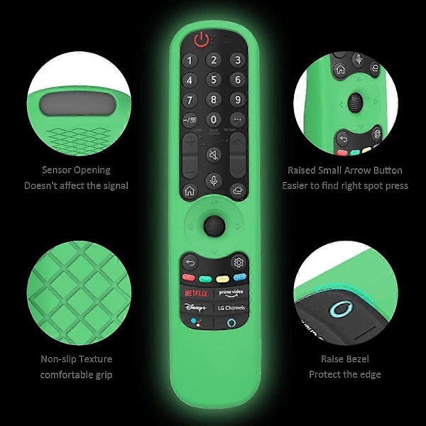 Silikonebeskyttelsesetui til LG AN-MR21GC/MR21N/21GA fjernbetjening - Selvlysende Blå[D] Multicolor Luminous Green