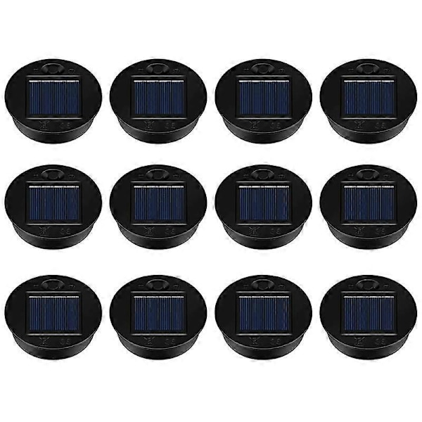 12 Pakke Erstatningsdeler til Solcellelamper Solcellelampe Erstatningstopper Vanntett LED Solcellepanel Lante As Shown