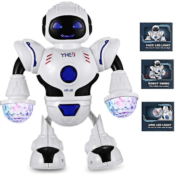 Elektronisk Robot Legetøj Smart Space Walking Dansende Robot, Syngende Musik Robot med Musikalske og Farverige Lys [D]