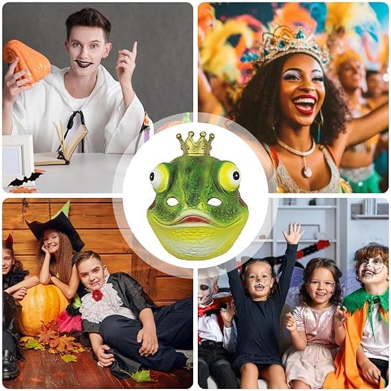 Frømaske, ideel til cosplay og dyrekostumer, let, åndbar, blød og behagelig. (D)