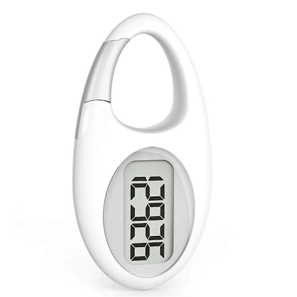Mini Digital Skritteller 3D Gå Stegteller Hvit & Sølv[D] White  Silver