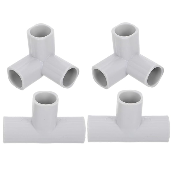 4 kpl Vauvan leikkikehän osia T-muotoinen liitos Vauvan leikkikehän osat T-liitin 3-suuntainen Vauvan leikkikehän lisävarusteet vauvan leikkikentälle [D] Light Grey 8.50X5.50X2.60CM