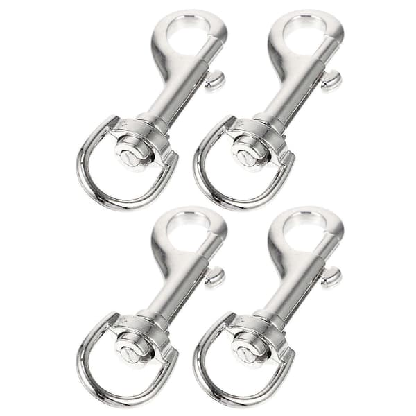 Karbinhakar Spännen 4-pack Kraftiga För Djurtillbehör DIY Hantverk 7X2CM Silverfärg[D] Silver 7X2CM