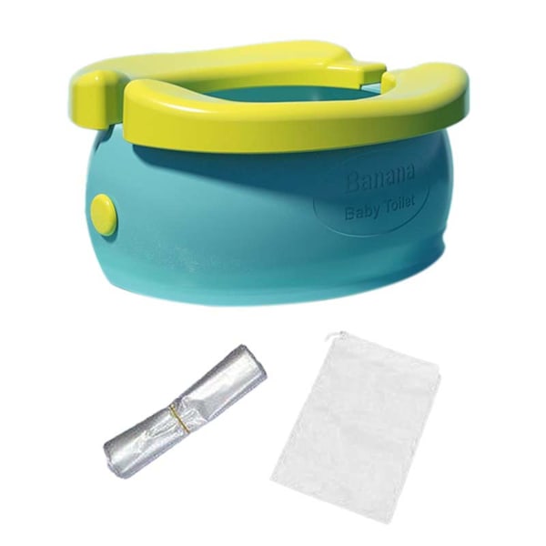 Bærbart børnetoilet, let at rengøre, genanvendeligt rejsetoilet til båd, picnic, autocamper [D] Green 22cmx20cmx10cm