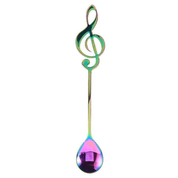 Musiknode Skeer 6-pak Kreative Søde Teskeer 18/10 Rustfrit Stål Node Musikalsk Notation Form[D]
