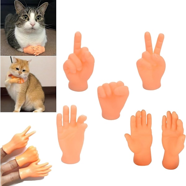 Minihänder för katter, små händer för katter, små katthänder för fingrar, fingerdocka för kattassar, fingerhandskar för katter