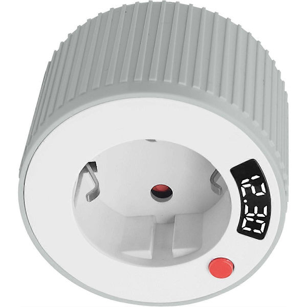 Timerkontakt, Digital Timer Enkel Bryter Roterende Nedtellingstimer 15 Minutter til 24 Timer med LED Digital EU-Plugg[D]
