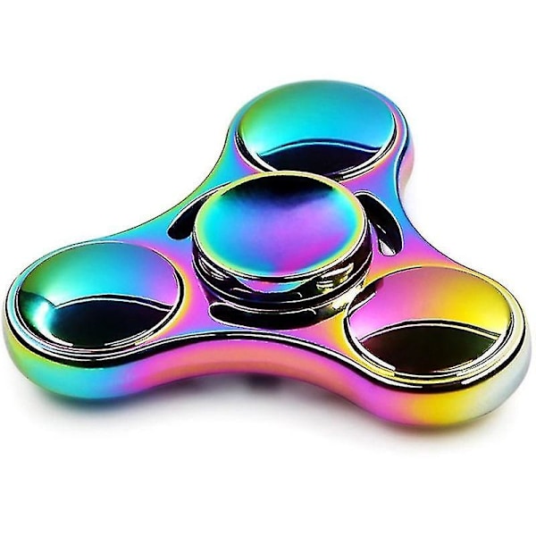 Regnbågsfärgad metall finger spinner kullager spinner leksak vuxenleksaker för barn elektropläterad hybrid kullager fidget spinner roliga leksaker[D] C