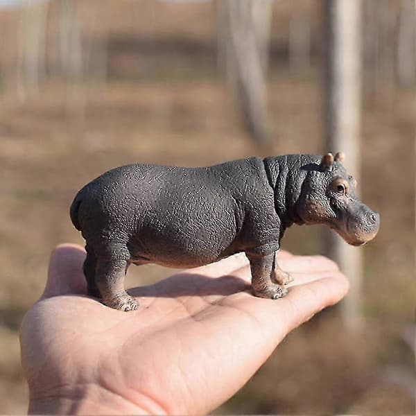 Simuleringsskov Vild Flodhest Plastikdyr Mini Figur Model Legetøj til Børn[D]