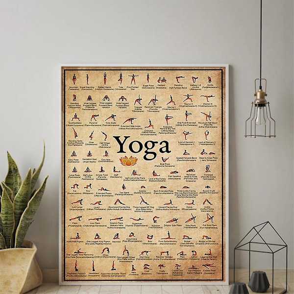 Jooga-asentojen juliste Ashtanga-harjoituskartta Asanoiden sarja Kehystämätön kangas[D] 40*60cm