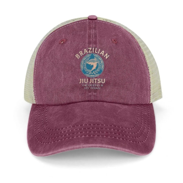 Bjj Jiu Jitsu Cowboyhatt Herr Hård Hatt Herrkeps Damkeps [kk] Wine Red