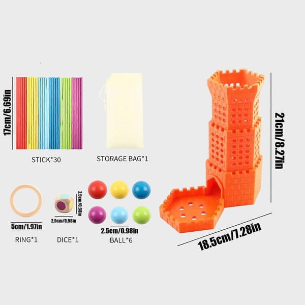 Stick Pull Game Ball Drop Toy Barnespill Strategisk Tenkning Finmotorikk Hånd-øye-koordinasjon (D) A