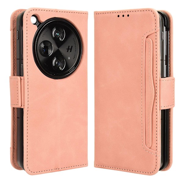 For Oppo Find N3 5G/OnePlus Open PU Læder Beskyttelsesetui Kort Holder Stativ Flip Cover