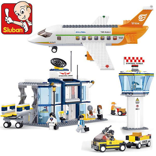 Högteknologiskt Avion Cargo Flygplan Räddningsflygplan Flygplats Airbus Flygplan Modell Byggstenar Figurer Stad Brinquedos Kreativa Leksaker