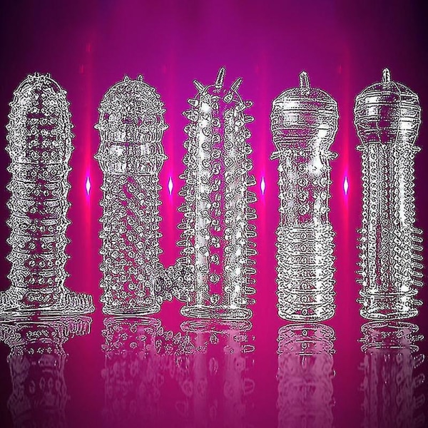 5 st Silikon Säkerhet G Delay Kondom Permanent Bump Enhance For Man Man Slumpmässig modell Ls [kk]