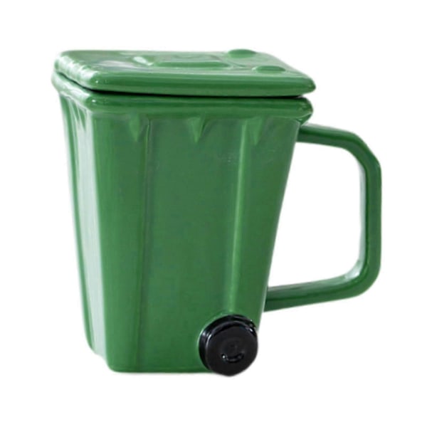 Kaffekopp Daglig Bruk Kopp Bar Tilbehør Vannkopp Kreativ Søppelkasse Krus Søppelbøtte Kopp for Iskaffe Frokost Juice[D] Green