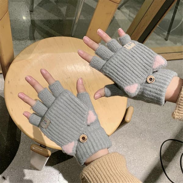 1 par Barn Touchscreen-Handskar Termiska Akrylgarnhandskar Flexibla Vantar för Vardagsbruk och Utomhus[D] Blue