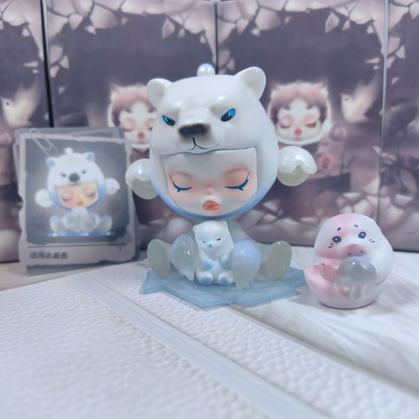 Pop Mart blind box fantasy djurserie sp7 generation handgjorda trendiga dockprydnader barnleksaker (1 slumpmässig fantasy mat [dold probab[YJD]