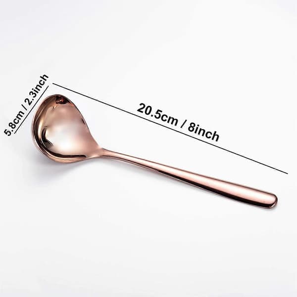2 stk./4 stk. suppeøse, sauceøse, 304 rustfrit stål, lille serveringsøse, sovs, suppeske - 20,32 cm [D] 4-Piece (Rose Gold)