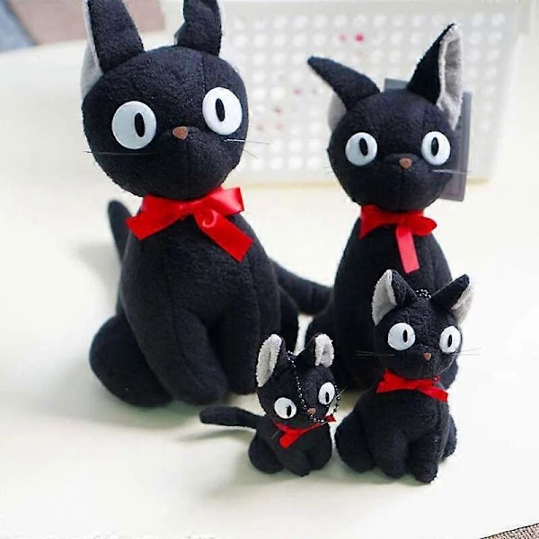 4 Storlekar Jiji Katt Studio Ghibli Hayao Miyazaki Kiki's Svarta Jiji Plyschdocka Leksak Kawaii Svart Katt Kiki Plyschdjur Leksak För Barn