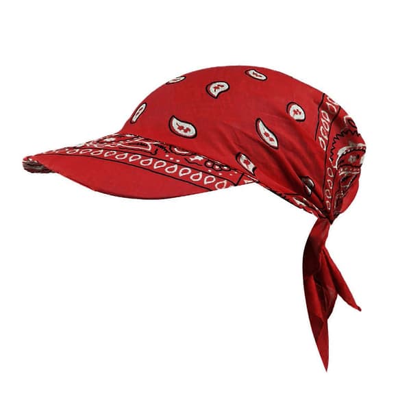 Dame blomstertrykk Bandana-lue Pustende Lett Retro Uformell Hodeplagg (D) Red