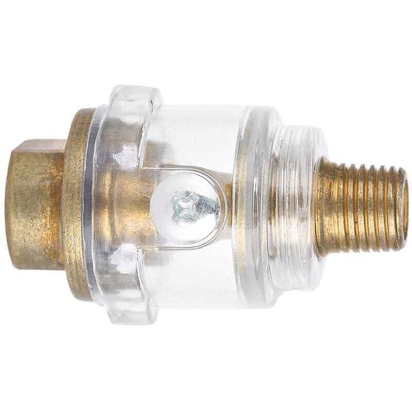 Smøremiddel, Inline Smøremiddel til Luftkompressor, Guld Inline Smøremiddel, 1/4\" BSP Mini Inline til Pneumatisk Værktøj Oliesmøremiddel Kompressorslange Jaune 0.05