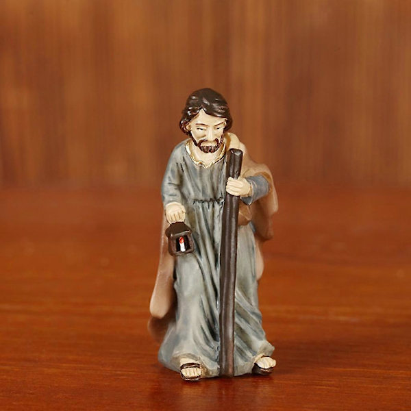 Elegant Julekrybbe-sett, Inkluderer Hellige Familie Harpiks Dekorative Figurer