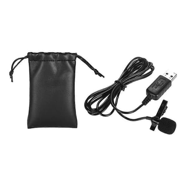 Mini revers Lavalier Clip-on kondensatormikrofon med USB-stik til computer PC bærbar [D]