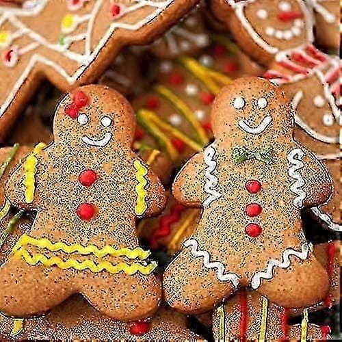 Julkakformar Set, 12 st Julkakformar Utan Upprepning, Pepparkaksgubbeformar, Bourbonkakformar i Rostfritt Stål [D]