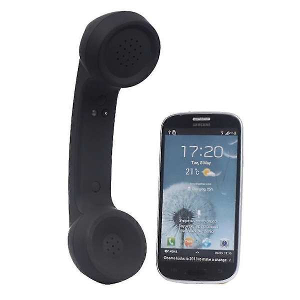 Langaton Retro Puhelinkuuloke Bluetooth-yhteensopiva 2.0 Säteilyturvallinen Puheluiden Vastaanotin Mukava Mobiilipuhelu [D] Black