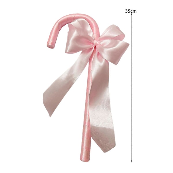 Cosplay Stok Rekvisit Halloween Gåstok Rekvisit med Sløjfe Sceneoptræden Staff Rekvisit Dekorativ Staff til Halloween Kostume Udklædningsfest Pink