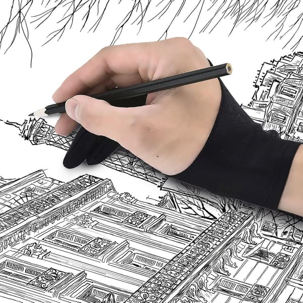Tablet Tegnehandske Kunstnerhandske Til Grafisk Tablet Og Ipad Pro Blyant, Sort NIUNIU[D]