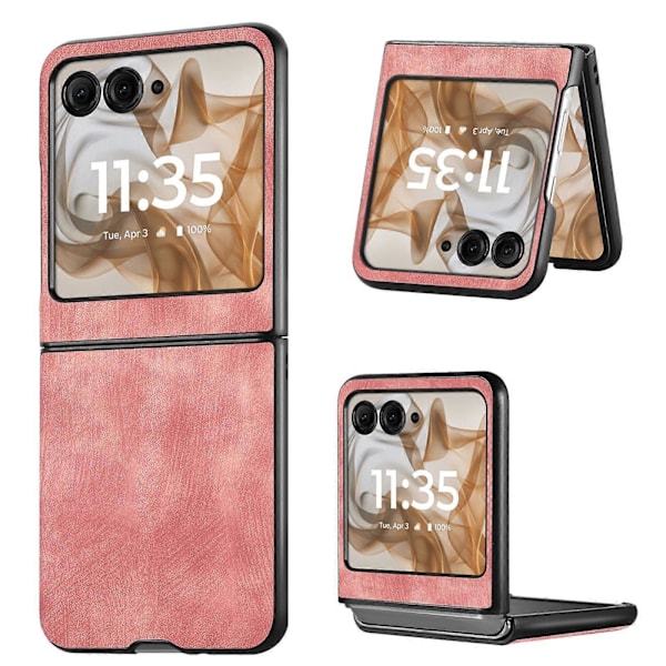 Läderfodral för Motorola Razr 50 Pink